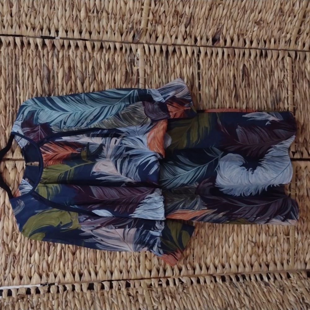 Reiss Multicolor Feather Print Dress